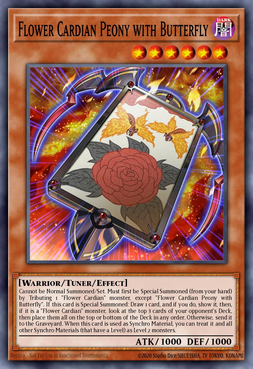 Flower Cardian Peony with Butterfly Yu-Gi-Oh card