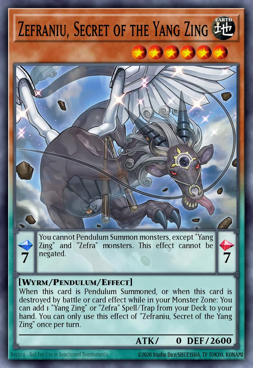 Zefraniu, Secret of the Yang Zing Yu-Gi-Oh card
