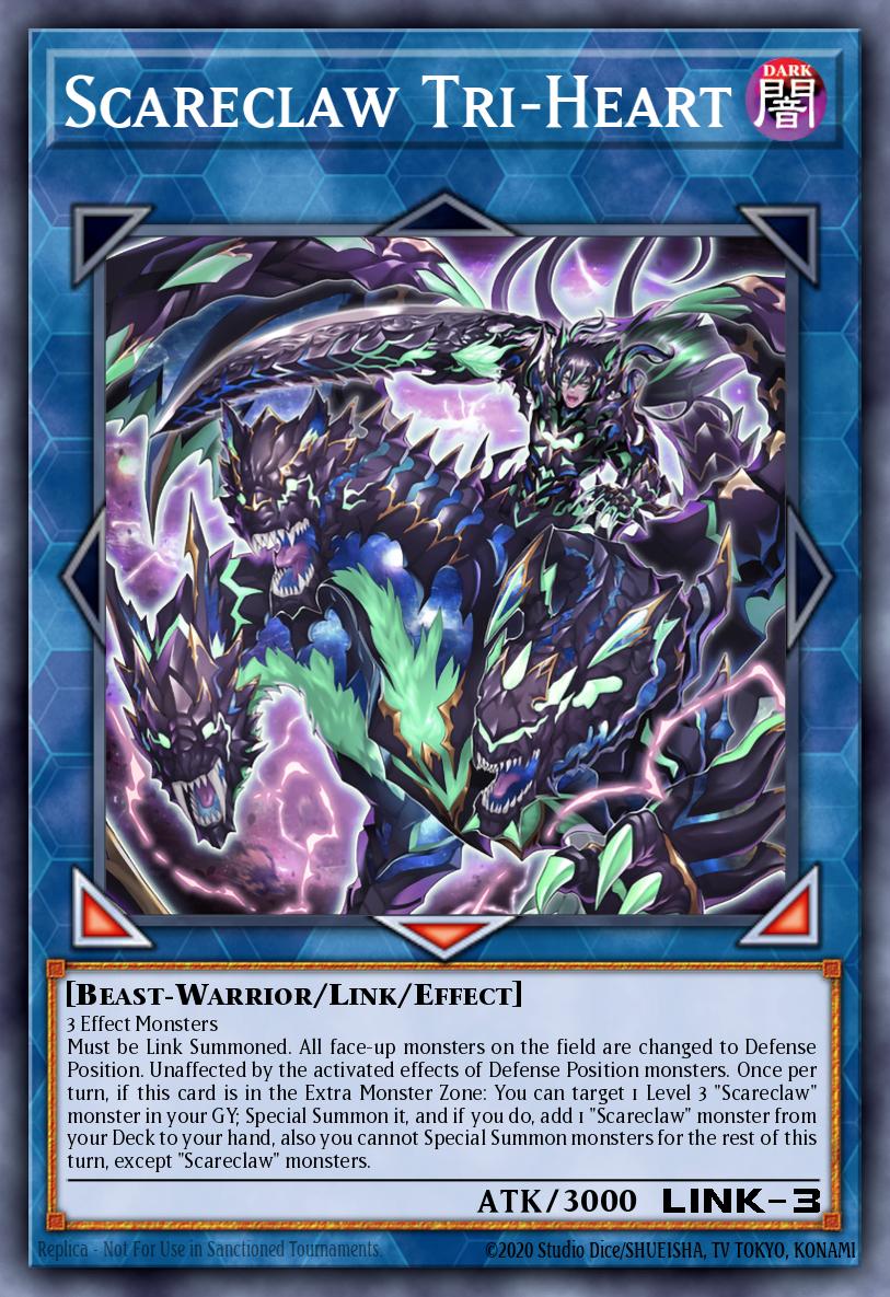 Scareclaw Tri-Heart Yu-Gi-Oh card