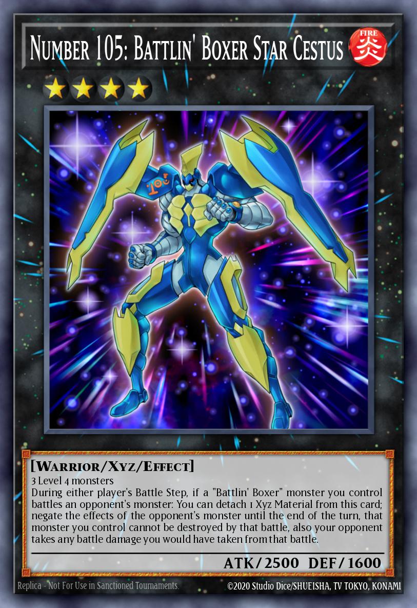 Number 105: Battlin' Boxer Star Cestus Yu-Gi-Oh card