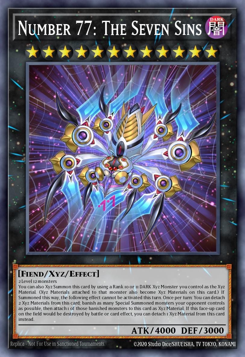 Number 77: The Seven Sins Yu-Gi-Oh card