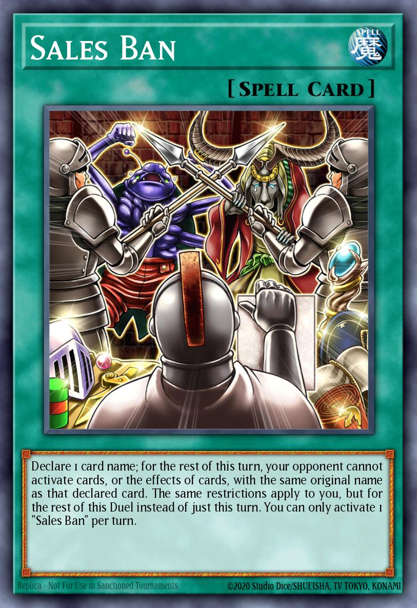 Sales Ban Yu-Gi-Oh card