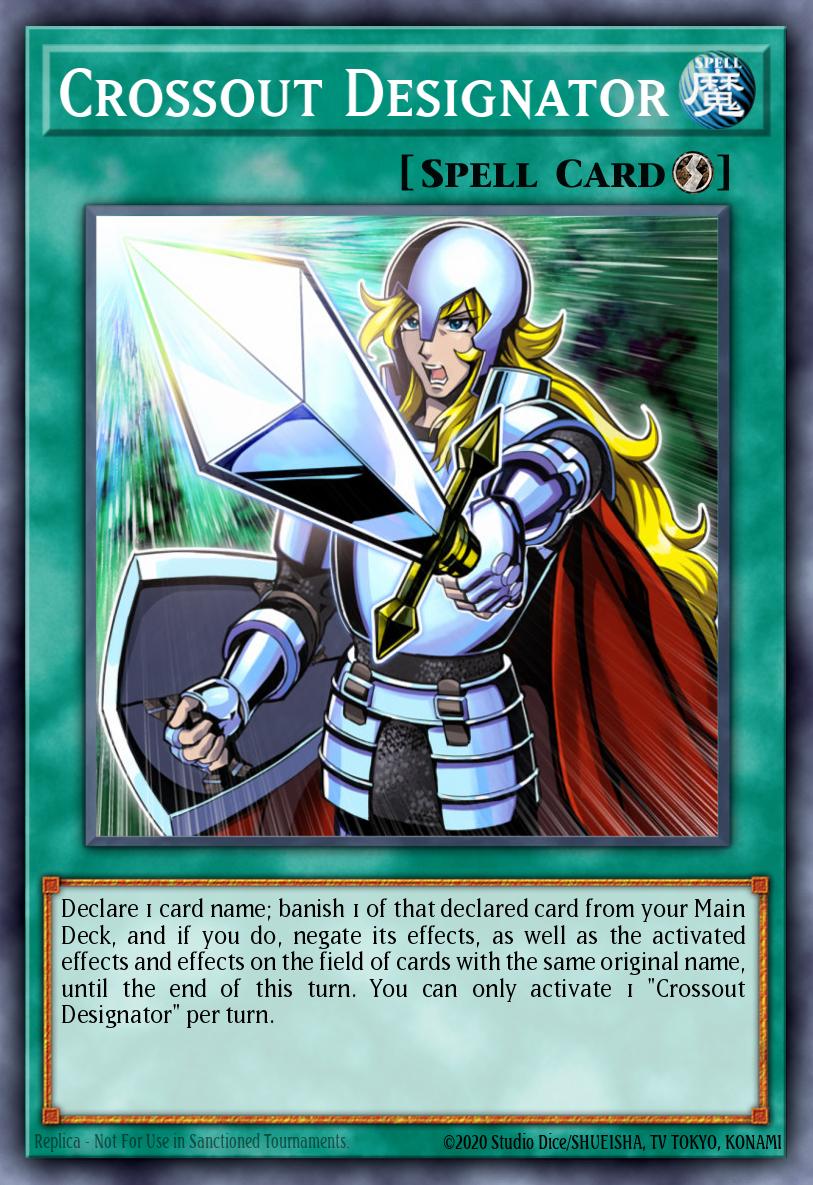 Crossout Designator Yu-Gi-Oh card