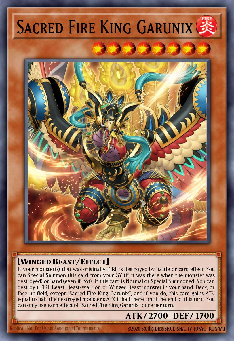 Sacred Fire King Garunix Yu-Gi-Oh card