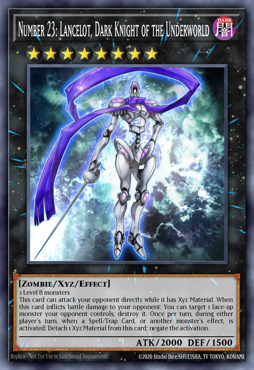 Number 23: Lancelot, Dark Knight of the Underworld Yu-Gi-Oh card