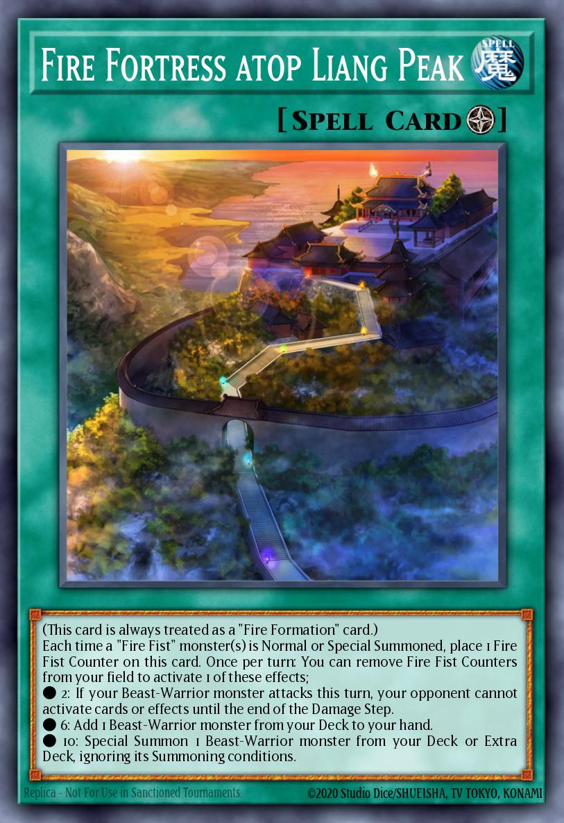 Fire Fortress atop Liang Peak Yu-Gi-Oh card