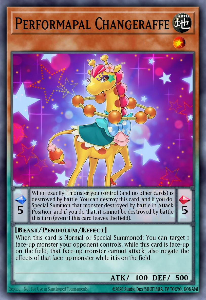 Performapal Changeraffe Yu-Gi-Oh card