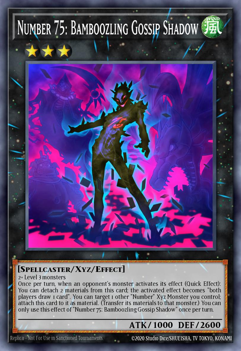 Number 75: Bamboozling Gossip Shadow Yu-Gi-Oh card