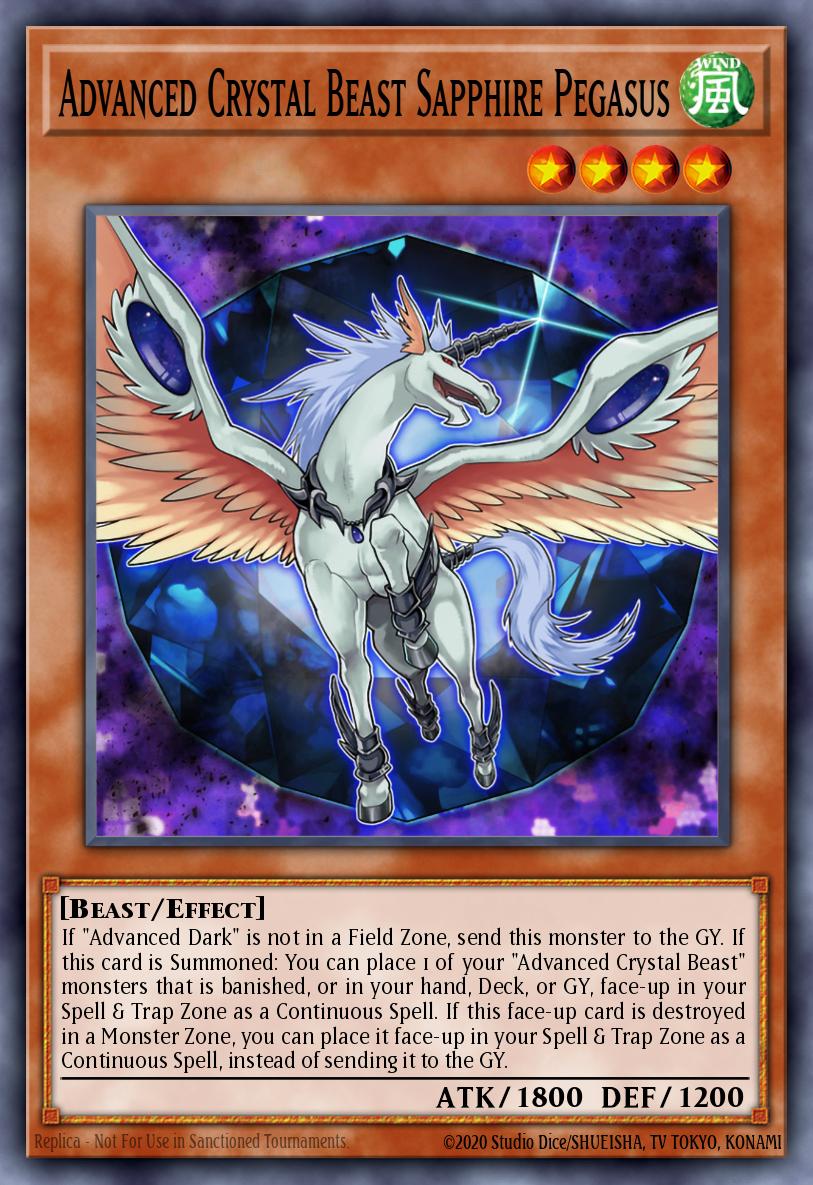 Advanced Crystal Beast Sapphire Pegasus Yu-Gi-Oh card