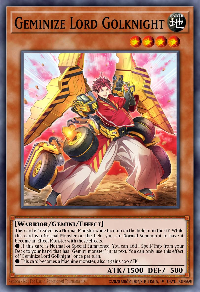Geminize Lord Golknight Yu-Gi-Oh card