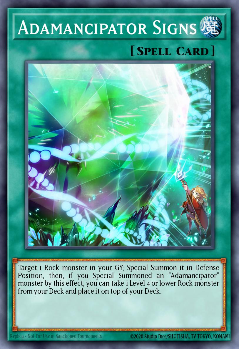 Adamancipator Signs Yu-Gi-Oh card