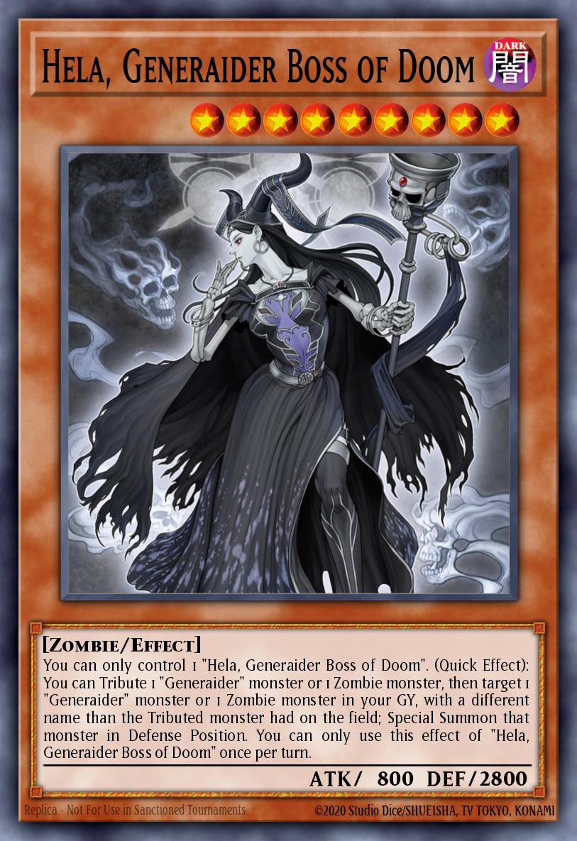 Hela, Generaider Boss of Doom Yu-Gi-Oh card