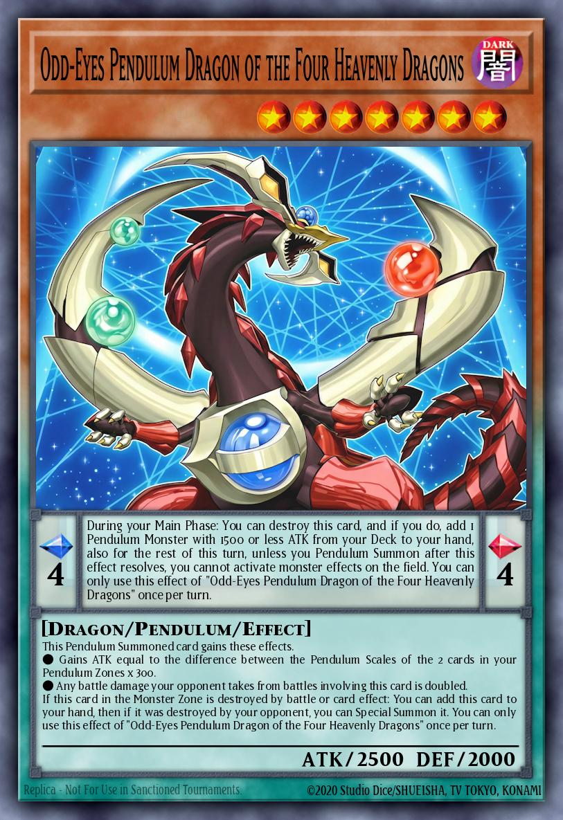 Odd-Eyes Pendulum Dragon of the Four Heavenly Dragons Yu-Gi-Oh card