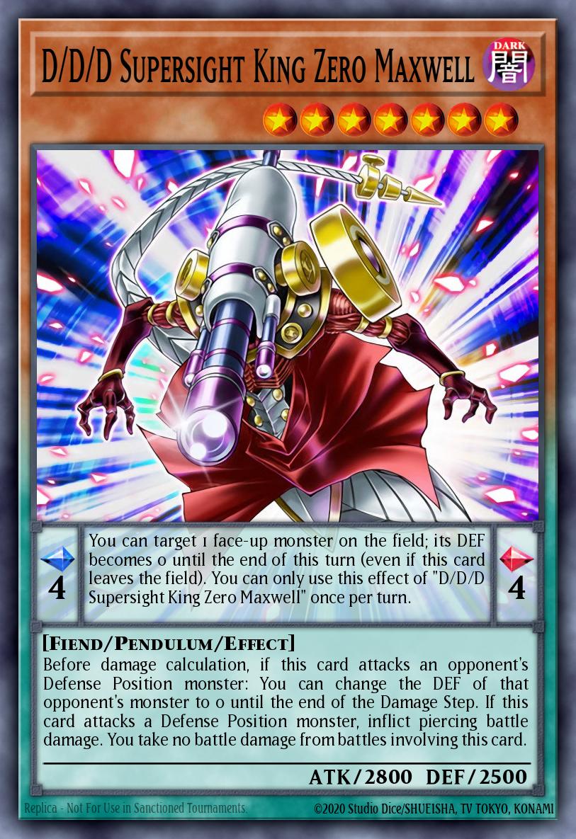 D/D/D Supersight King Zero Maxwell Yu-Gi-Oh card