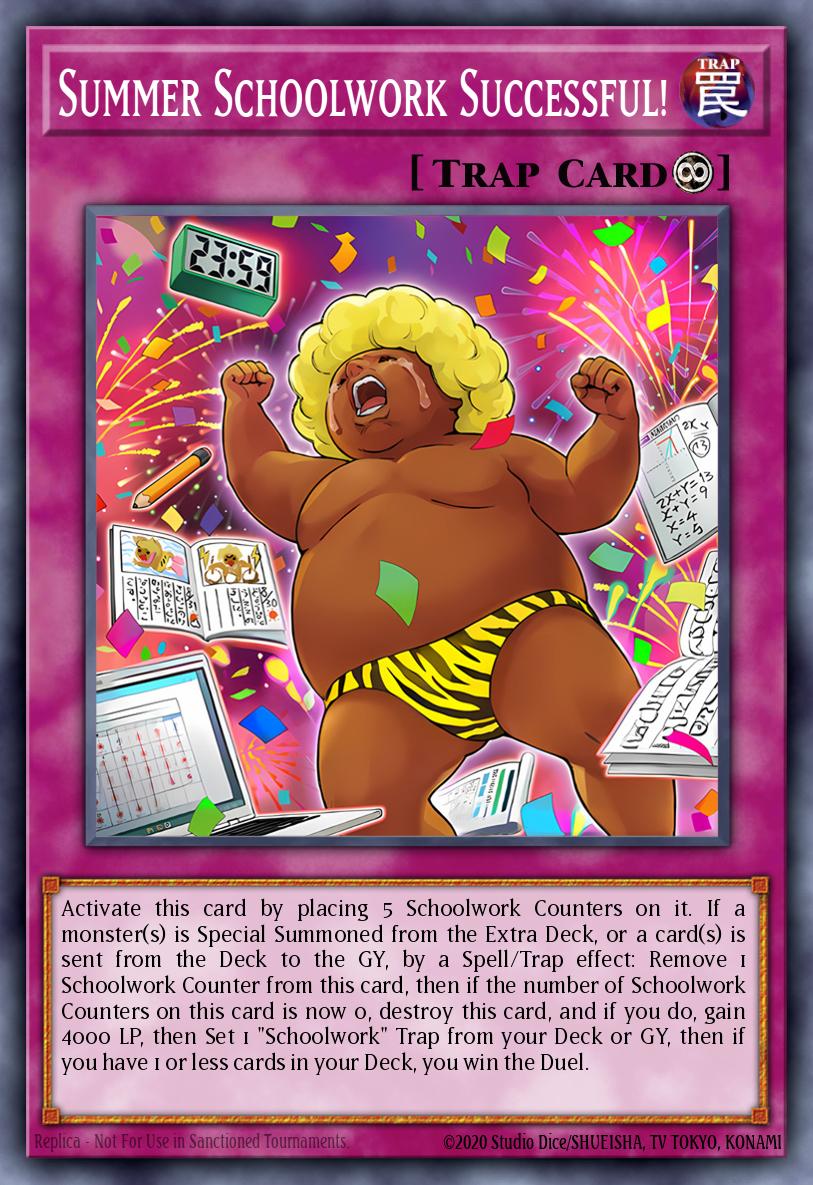 Summer Schoolwork Successful! Yu-Gi-Oh card