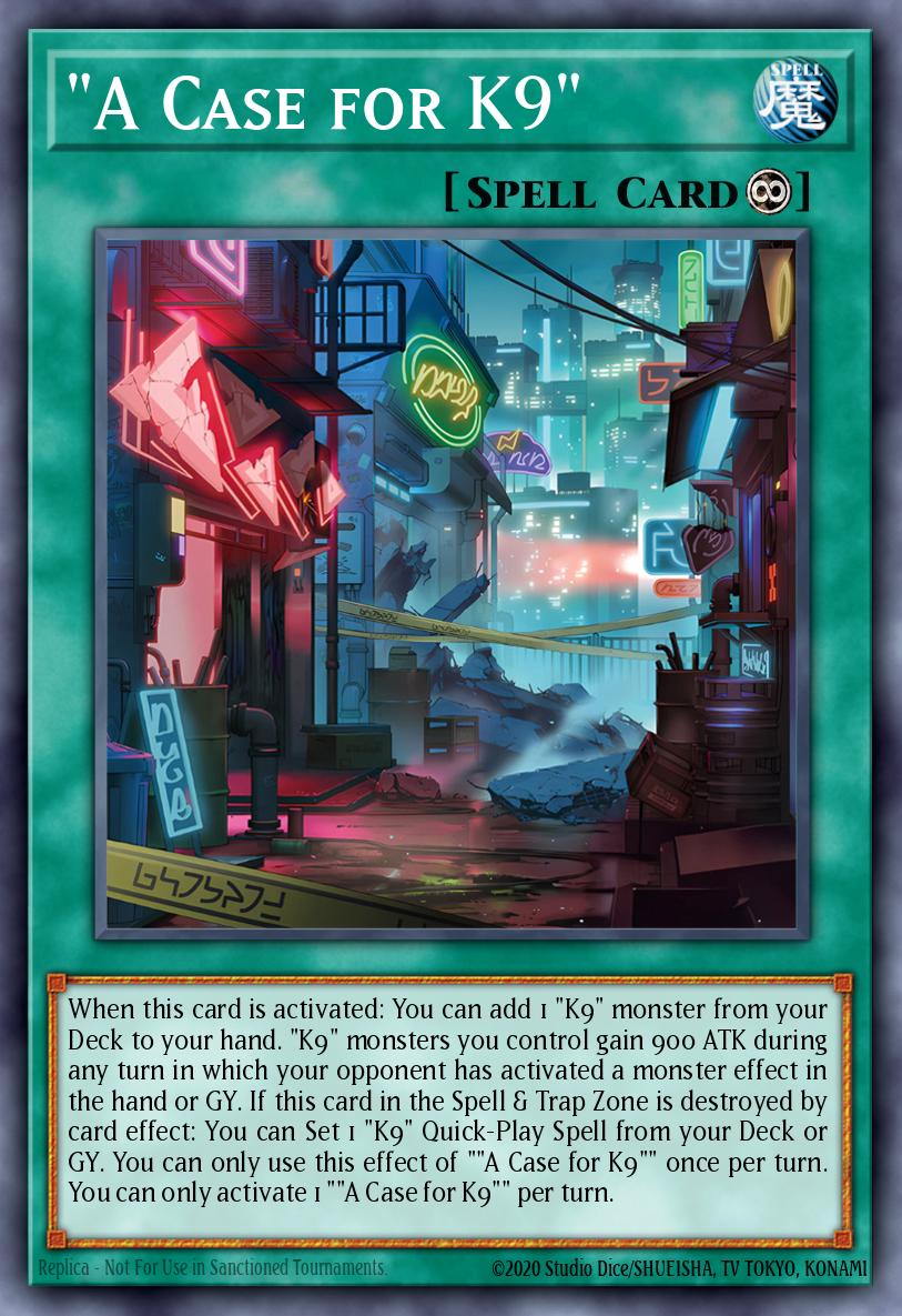 "A Case for K9" Yu-Gi-Oh card