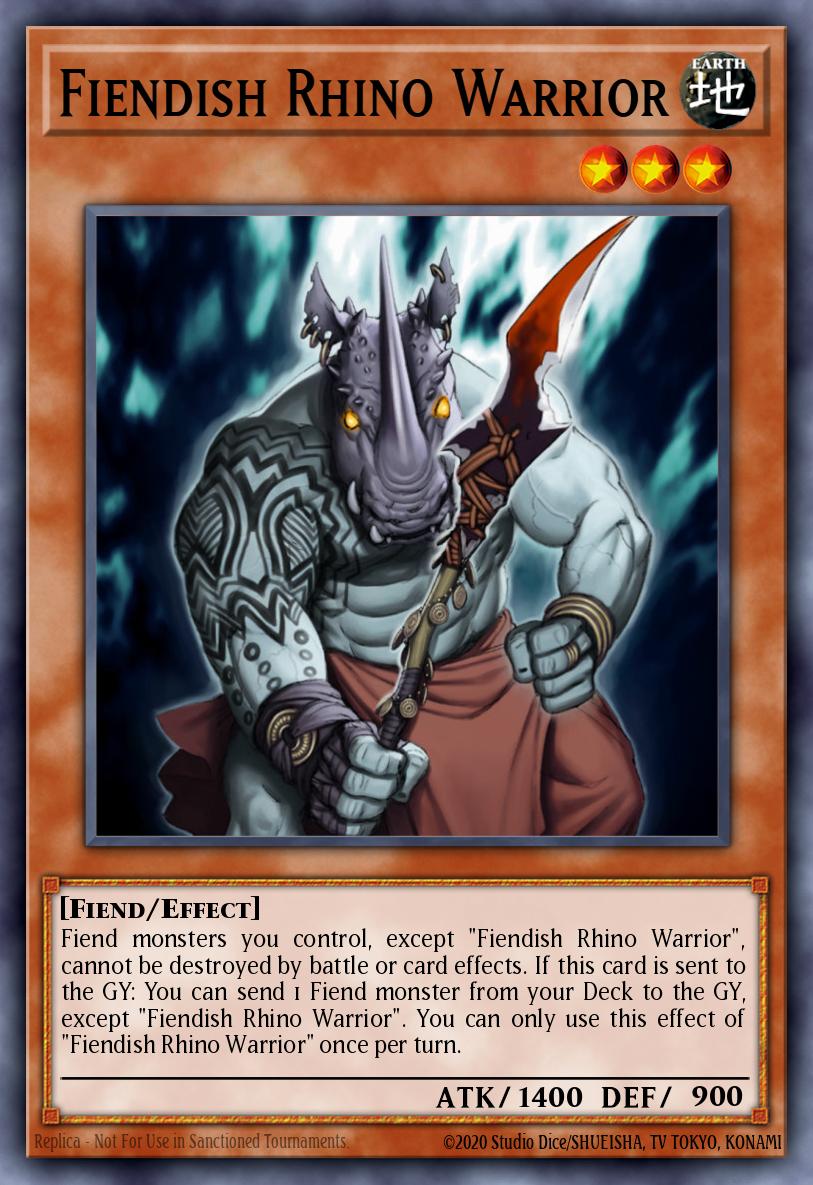 Fiendish Rhino Warrior Yu-Gi-Oh card