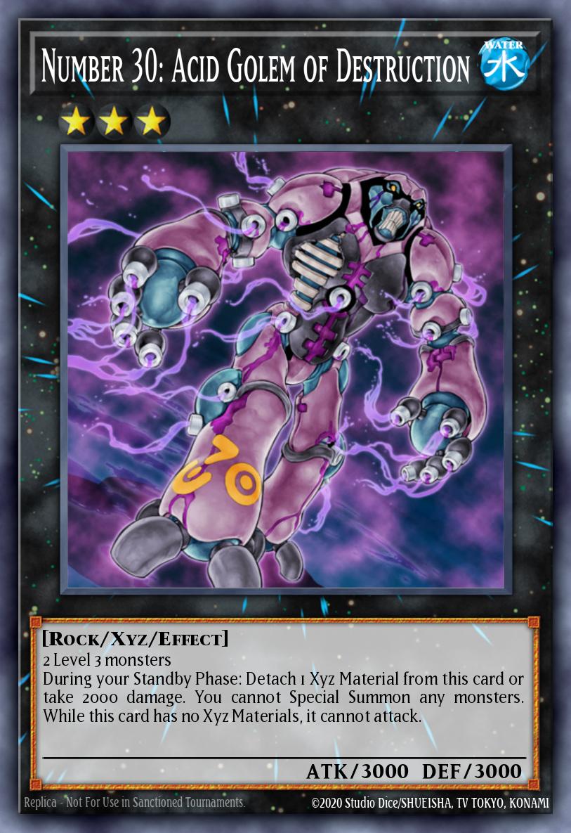 Number 30: Acid Golem of Destruction Yu-Gi-Oh card