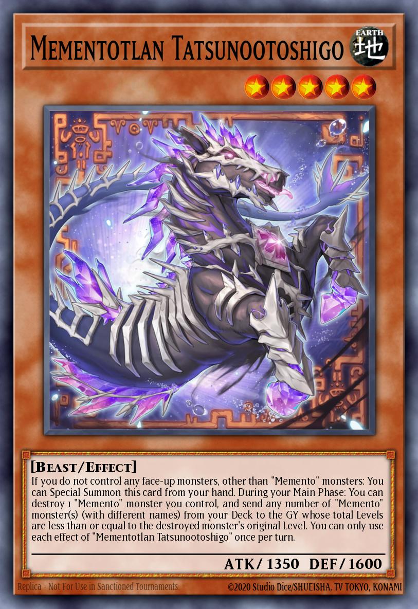 Mementotlan Tatsunootoshigo Yu-Gi-Oh card