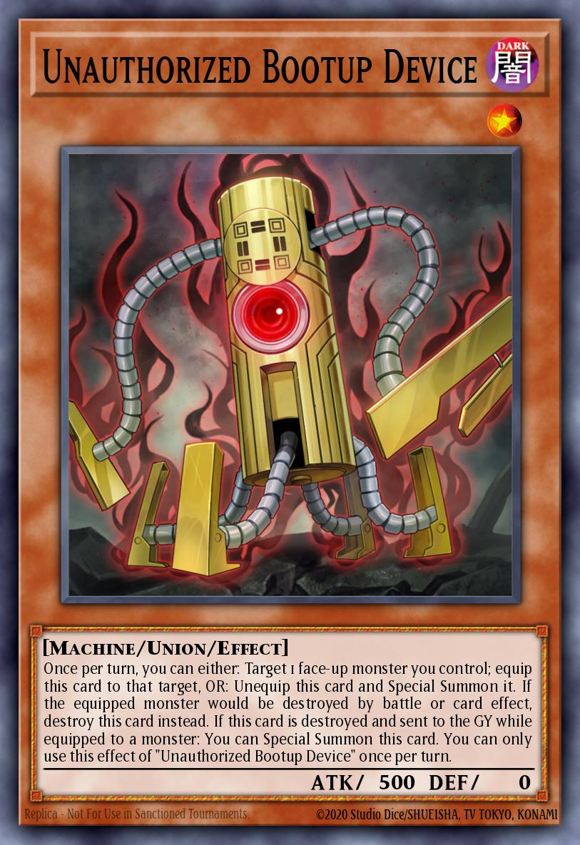 Unauthorized Bootup Device Yu-Gi-Oh card