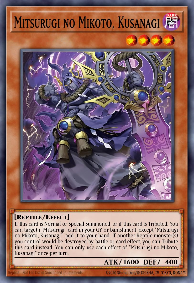 Mitsurugi no Mikoto, Kusanagi Yu-Gi-Oh card