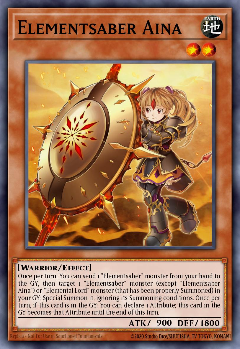 Elementsaber Aina Yu-Gi-Oh card