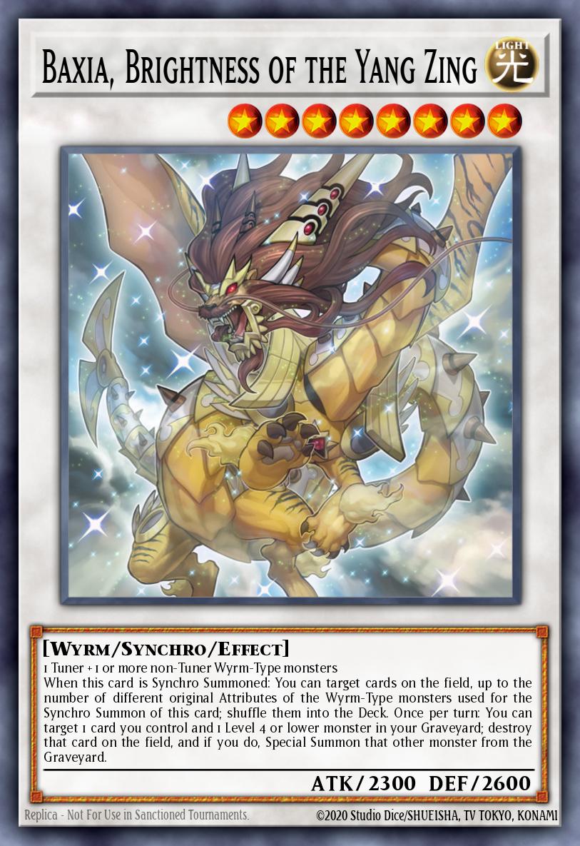 Baxia, Brightness of the Yang Zing Yu-Gi-Oh card