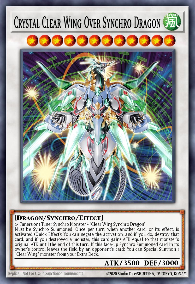 Crystal Clear Wing Over Synchro Dragon Yu-Gi-Oh card