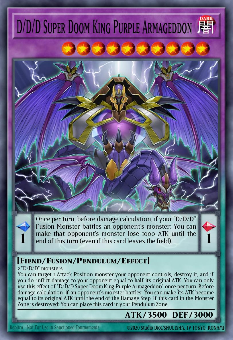 D/D/D Super Doom King Purple Armageddon Yu-Gi-Oh card