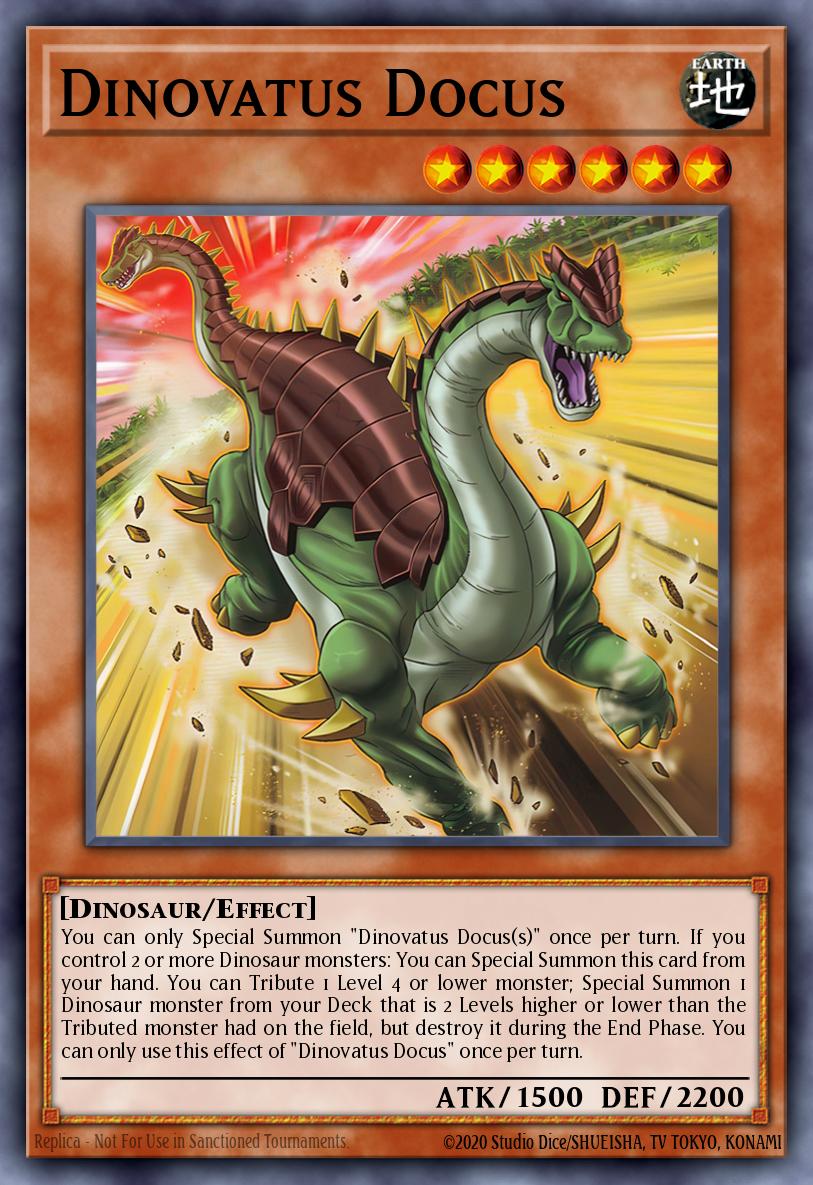 Dinovatus Docus Yu-Gi-Oh card