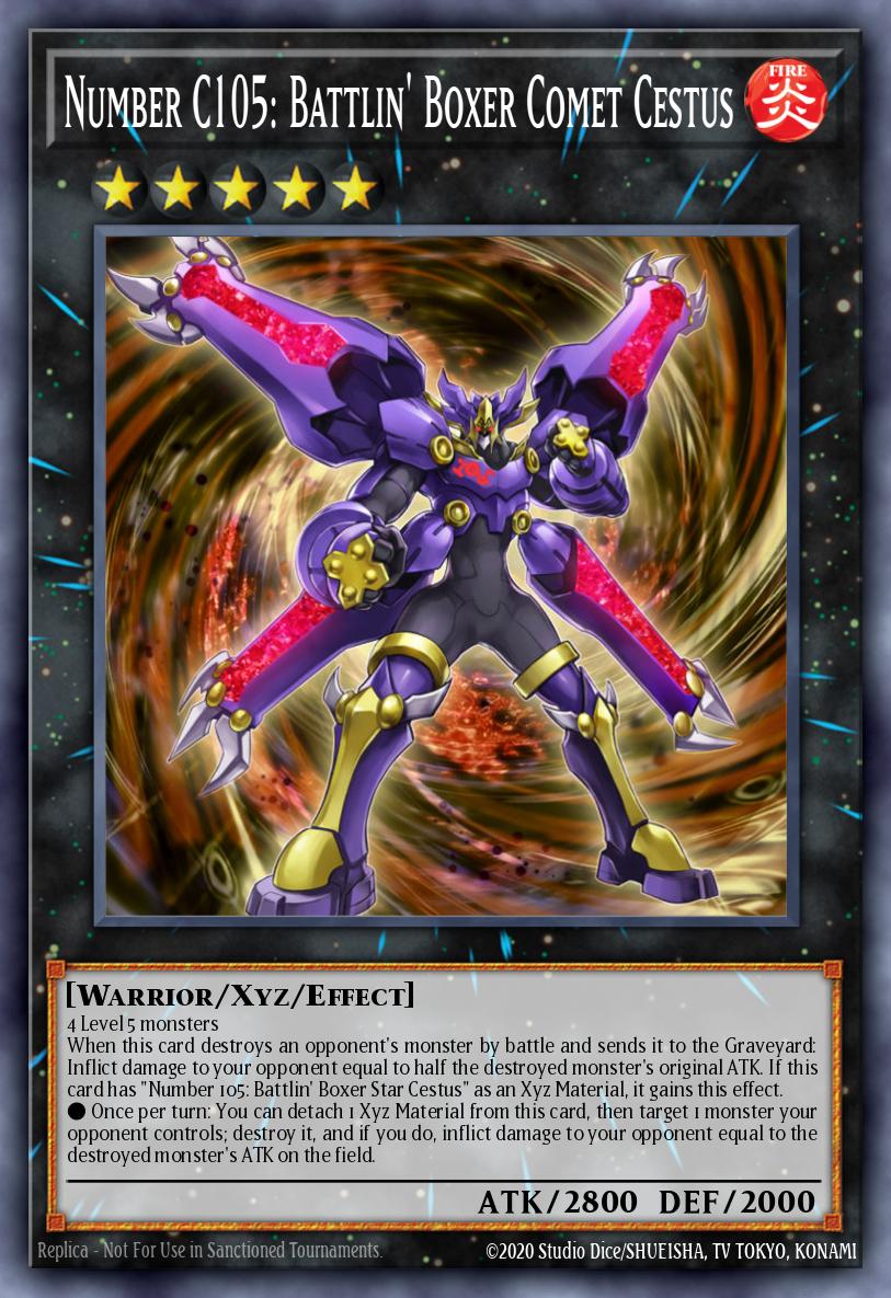 Number C105: Battlin' Boxer Comet Cestus Yu-Gi-Oh card