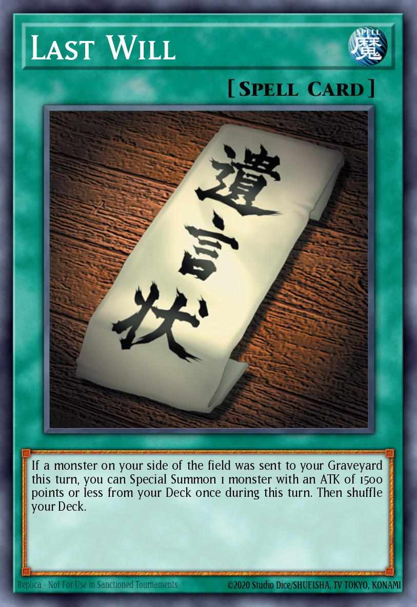 Last Will Yu-Gi-Oh card