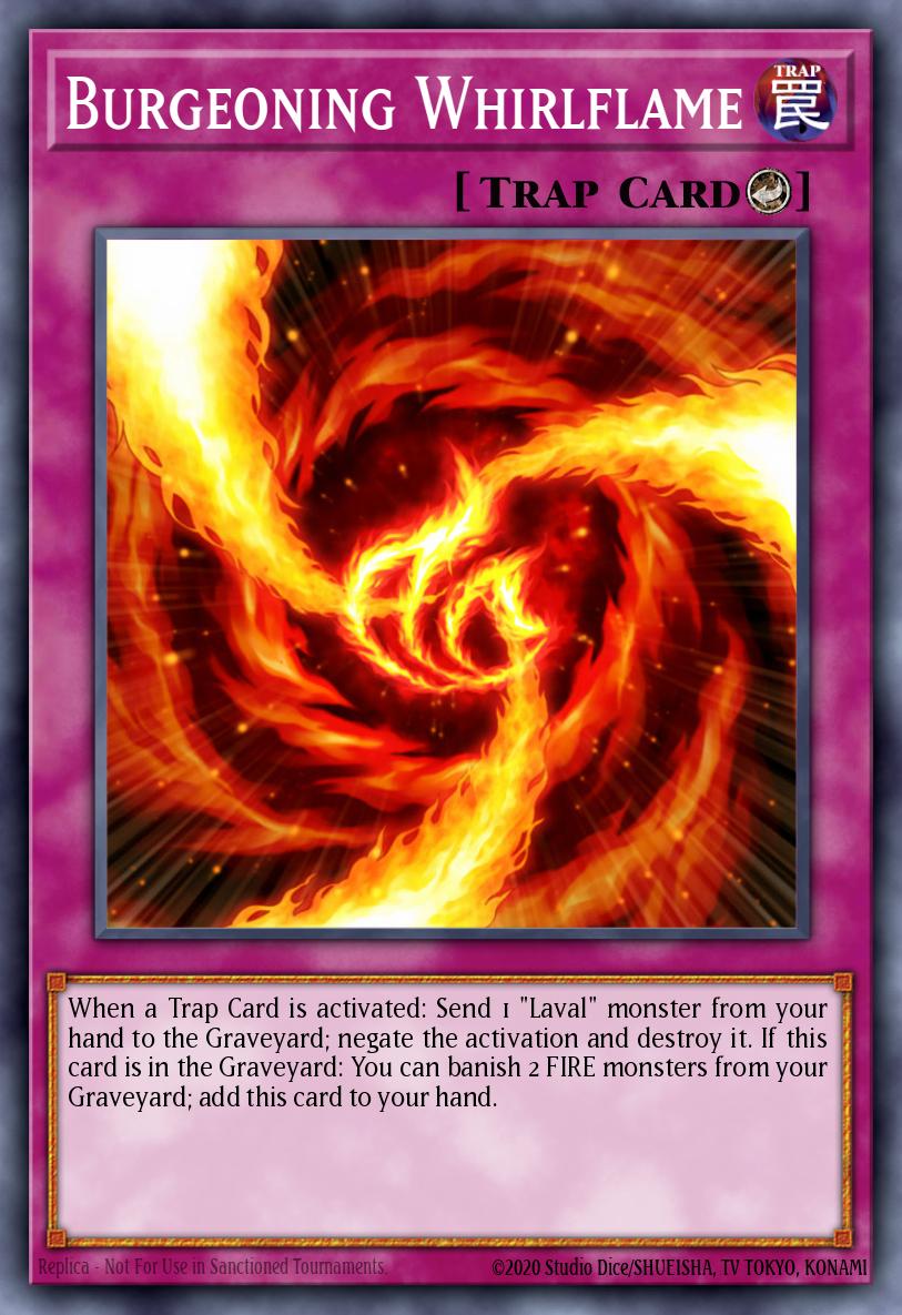 Burgeoning Whirlflame Yu-Gi-Oh card