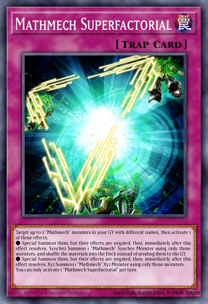 Mathmech Superfactorial Yu-Gi-Oh card