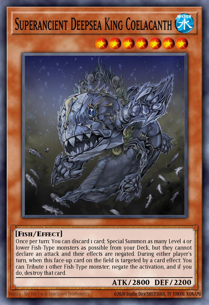 Superancient Deepsea King Coelacanth Yu-Gi-Oh card