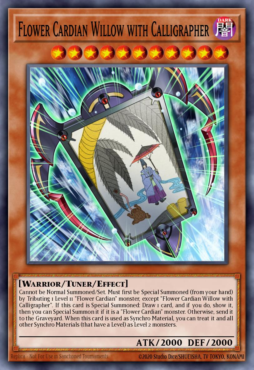 Flower Cardian Willow with Calligrapher Yu-Gi-Oh card