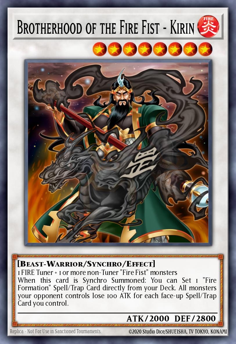 Brotherhood of the Fire Fist - Kirin Yu-Gi-Oh card