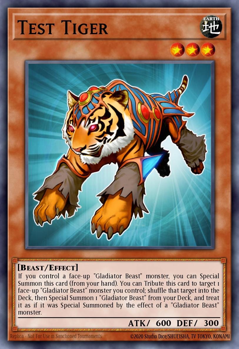 Test Tiger Yu-Gi-Oh card