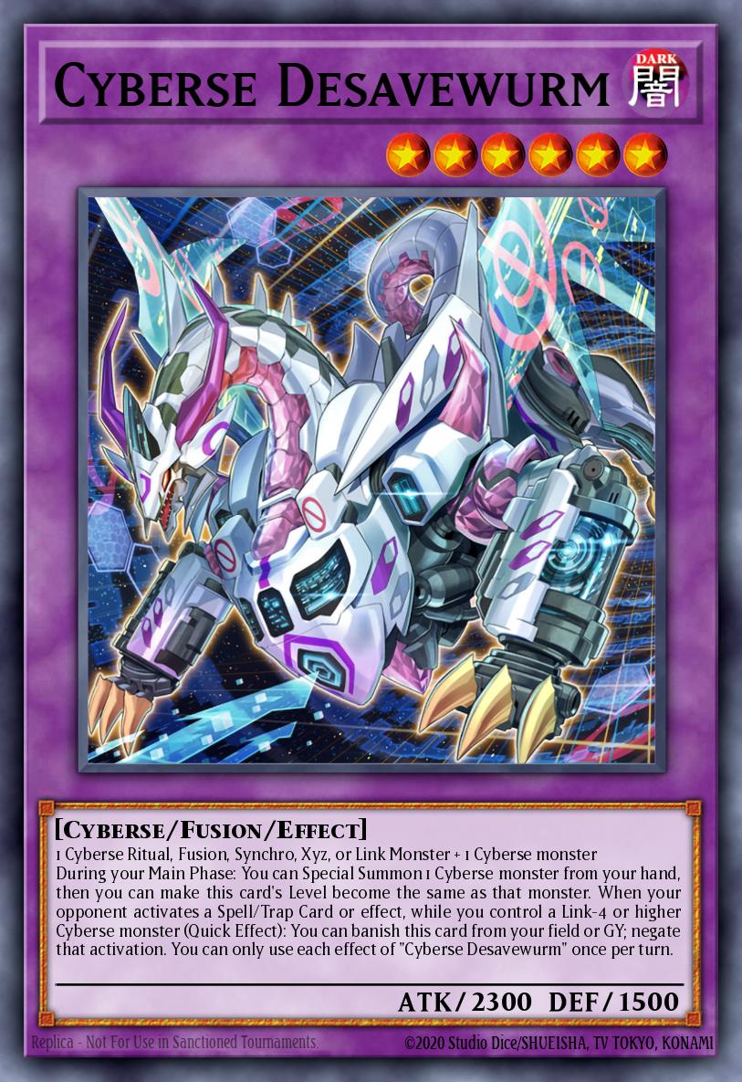 Cyberse Desavewurm Yu-Gi-Oh card