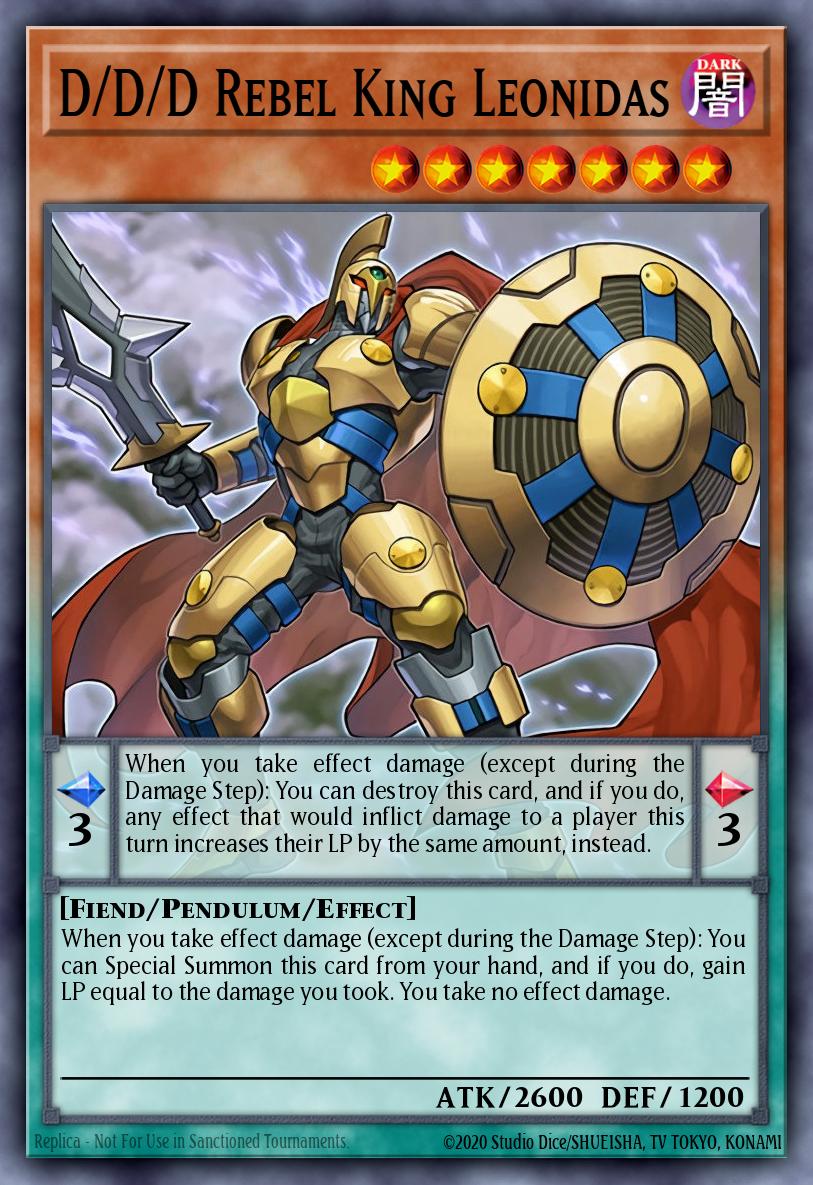 D/D/D Rebel King Leonidas Yu-Gi-Oh card