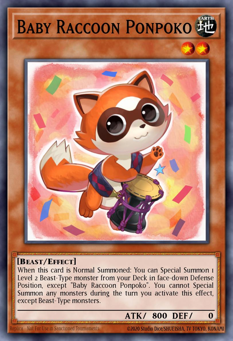 Baby Raccoon Ponpoko Yu-Gi-Oh card