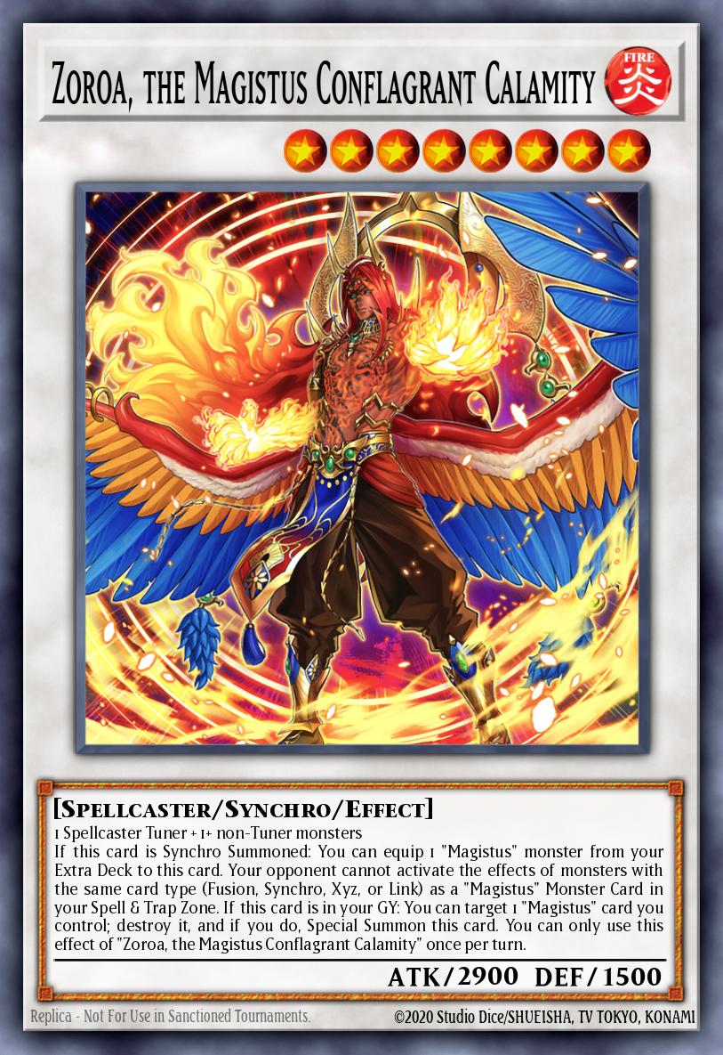Zoroa, the Magistus Conflagrant Calamity Yu-Gi-Oh card