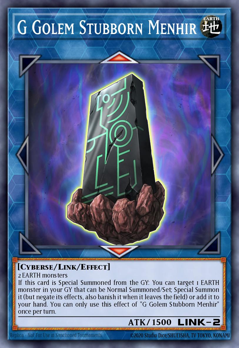 G Golem Stubborn Menhir Yu-Gi-Oh card