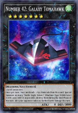 Number 42: Galaxy Tomahawk Yu-Gi-Oh card