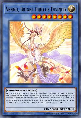 Vennu, Bright Bird of Divinity Yu-Gi-Oh card