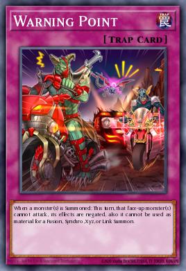 Warning Point Yu-Gi-Oh card