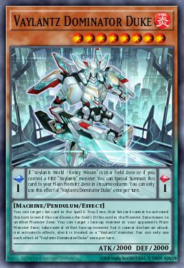 Vaylantz Dominator Duke Yu-Gi-Oh card