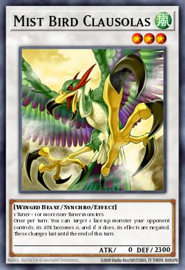 Mist Bird Clausolas Yu-Gi-Oh card