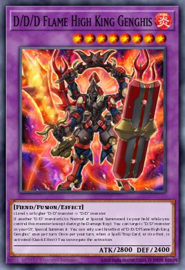 D/D/D Flame High King Genghis Yu-Gi-Oh card