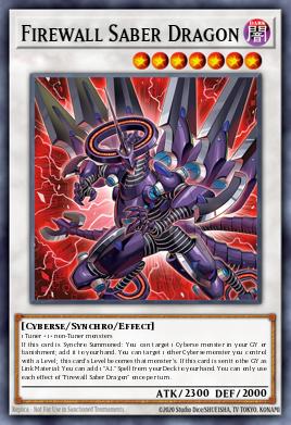 Firewall Saber Dragon Yu-Gi-Oh card